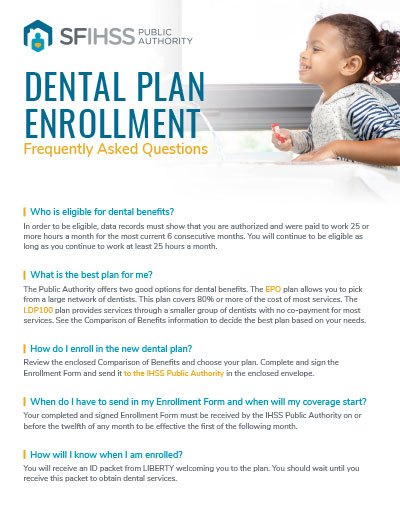 Thumbnail image of the Dental Plan Enrollment FAQs packet for download (English).